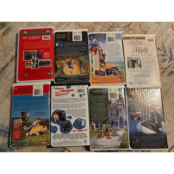 Vtg VHS kids/fam movie bundle(8) Old yeller Lilo stitch Emperor New Groove more - Picture 2 of 4